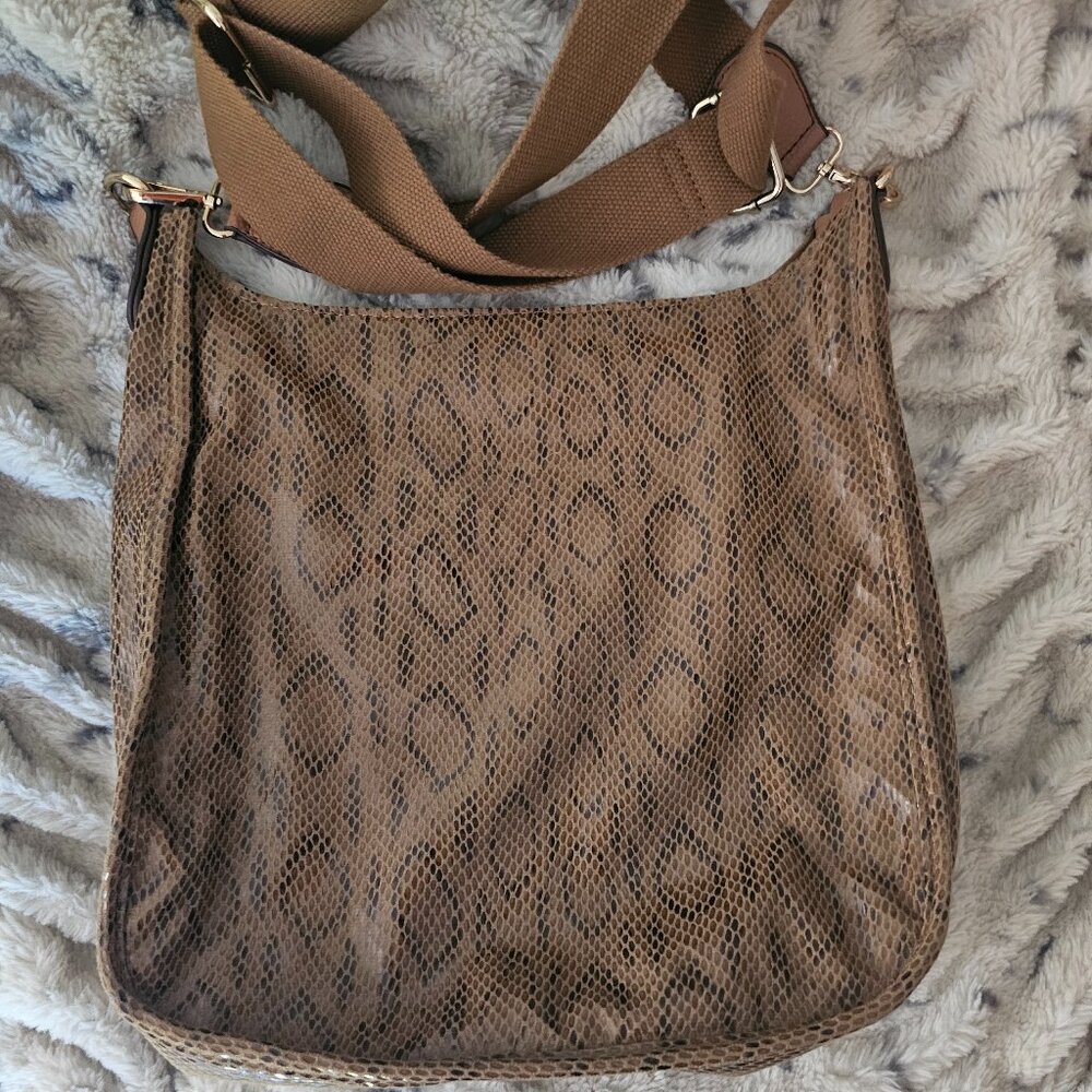 Snakeskin print crossbody